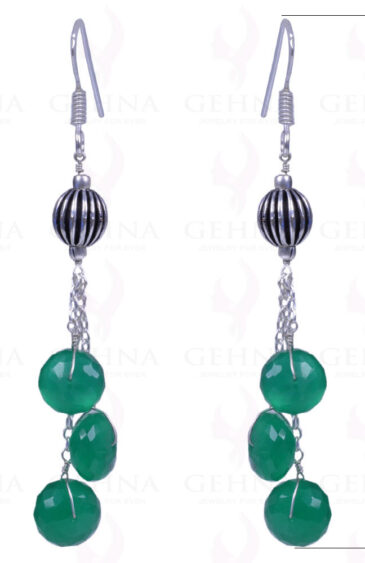 Green Onyx Gemstone Earrings Made In .925 Sterling Silver ES-1137