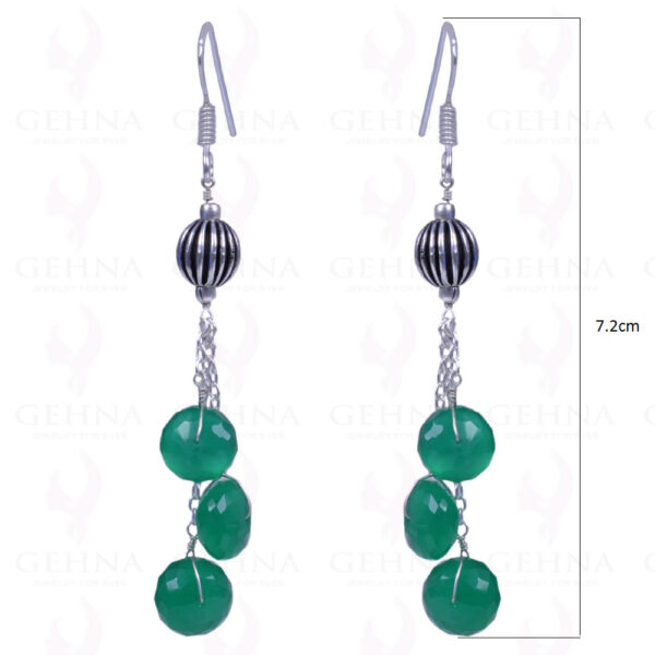 Green Onyx Gemstone Earrings Made In .925 Sterling Silver ES-1137