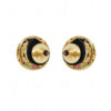 Pearl, Ruby & Emerald Studded Round Shape Earrings FE-1137