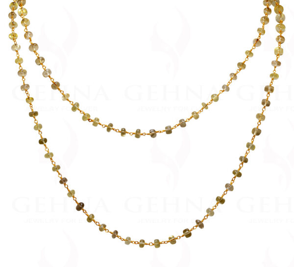 Lemon Topaz Gemstone Bead Chain  In.925 Sterling Silver CS-1138