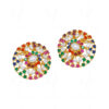 Pearl & Multicolor S Studded Globe Shape Festive Earrings FE-1138