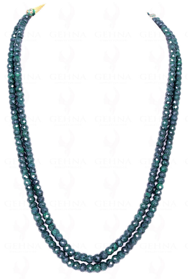 2 Rows Of Emerald Gemstone Faceted Bead Necklace NP-1138