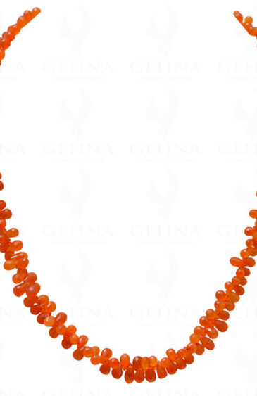 Carnelian Gemstone Faceted Drop Shaped Bead Necklace NS-1138