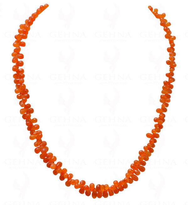 Carnelian Gemstone Faceted Drop Shaped Bead Necklace NS-1138