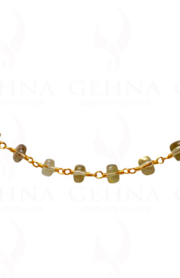 Lemon Topaz Gemstone Bead Chain  In.925 Sterling Silver CS-1138