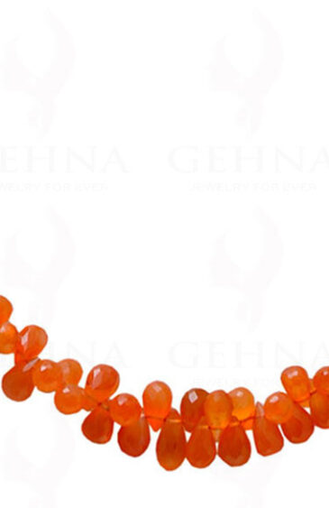 Carnelian Gemstone Faceted Drop Shaped Bead Necklace NS-1138