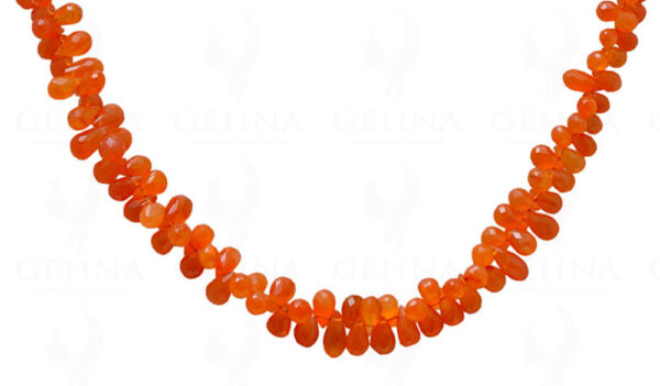 Carnelian Gemstone Faceted Drop Shaped Bead Necklace NS-1138