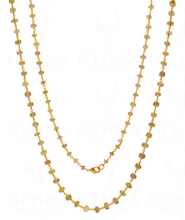 Lemon Topaz Gemstone Bead Chain  In.925 Sterling Silver CS-1138