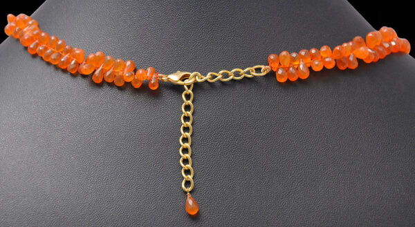 Carnelian Gemstone Faceted Drop Shaped Bead Necklace NS-1138