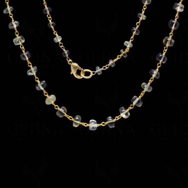 Lemon Topaz Gemstone Bead Chain  In.925 Sterling Silver CS-1138