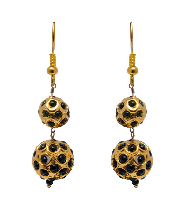 Emerald Gemstone Lac Ball Earring LE01-1140