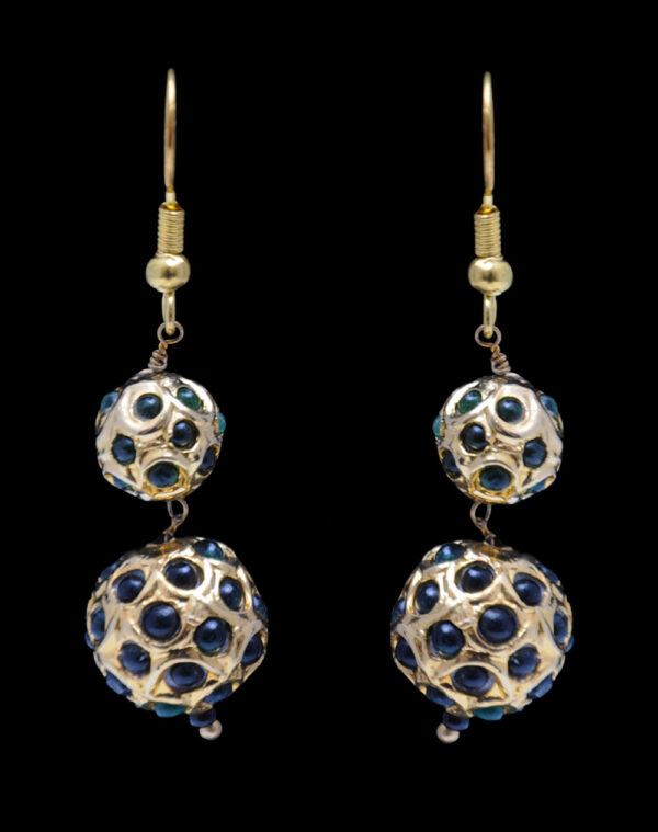 Emerald Gemstone Lac Ball Earring LE01-1140