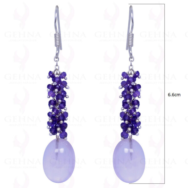 Rose Quartz & Amethyst Gemstone Earrings Made In .925 Sterling Silver ES-1140