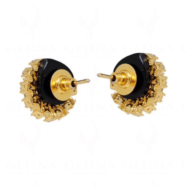 White Topaz Studded Gold Plated Festive Earring FE-1140