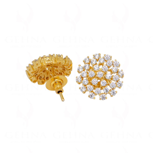 White Topaz Studded Gold Plated Festive Earring FE-1140