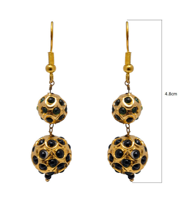 Emerald Gemstone Lac Ball Earring LE01-1140