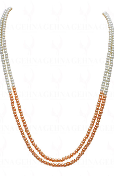 2 Rows Of Shaded Pearl Bead Necklace NM-1141