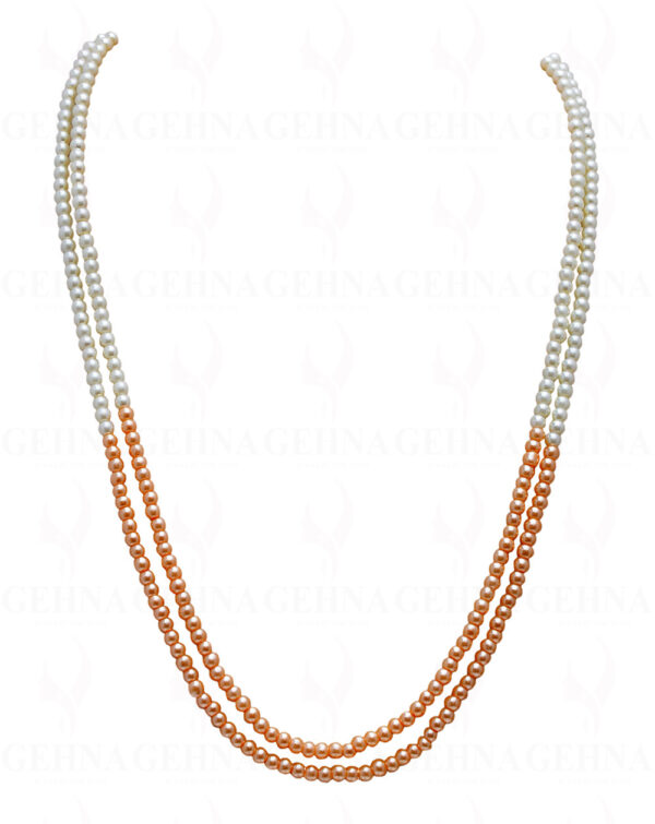 2 Rows Of Shaded Pearl Bead Necklace NM-1141