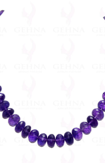 Amethyst Gemstone Round Faceted Bead Necklace NS-1141