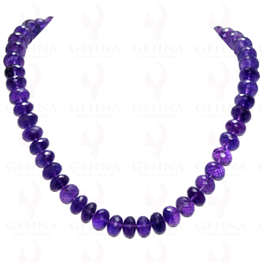 Amethyst Gemstone Round Faceted Bead Necklace NS-1141