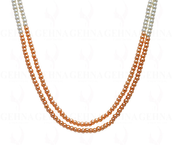 2 Rows Of Shaded Pearl Bead Necklace NM-1141