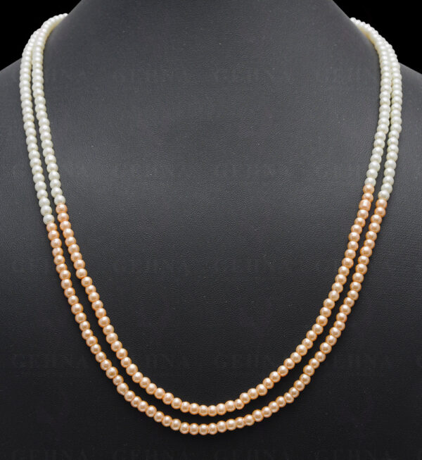 2 Rows Of Shaded Pearl Bead Necklace NM-1141