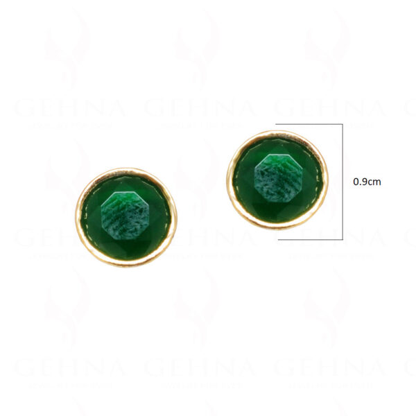 Emerald Studded Round Shape Festive Earrings FE-1141