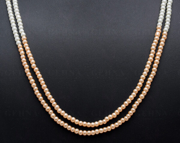 2 Rows Of Shaded Pearl Bead Necklace NM-1141