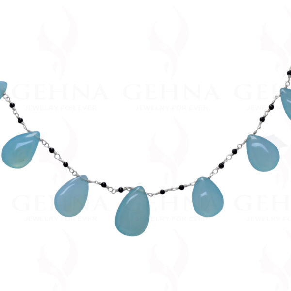 Onyx & Chalcedony Gemstone Chain Knotted In.925 Sterling Silver CS-1142