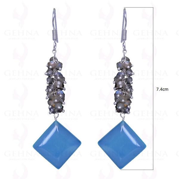 Labradorite & Blue Chalcedony Gemstone .925 Sterling Silver Earrings ES-1142