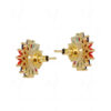 Pearl & Multicolor Studded Flower Shape Earrings FE-1142