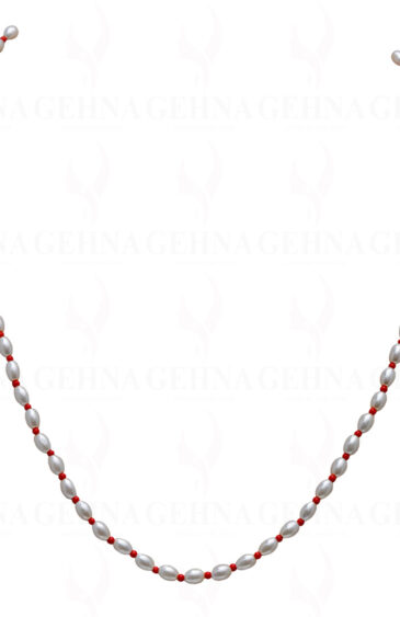 Pearl & Jasper Gemstone Beaded Necklace NM-1143