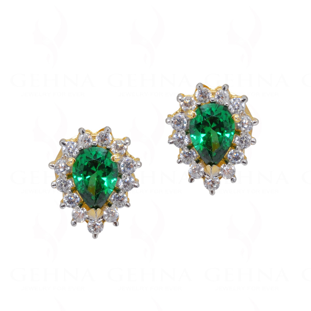 T-Savorite & Green Topaz Studded Festive Earrings FE-1144