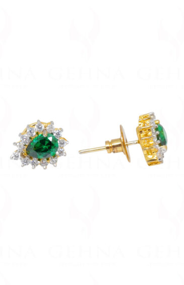 T-Savorite & Green Topaz Studded Festive Earrings FE-1144