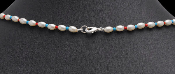 Pearl, Jasper & Blue Turquoise Gemstone Necklace NM-1144