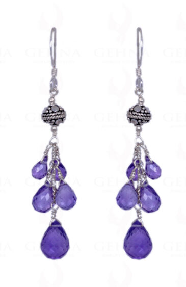 Amethyst Faceted Drops Earrings Made In .925 Sterling Silver ES-1145