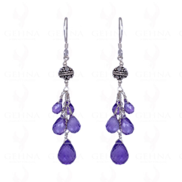 Amethyst Faceted Drops Earrings Made In .925 Sterling Silver ES-1145