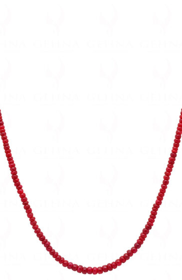 Ruby Gemstone Round Cabochon Bead String NP-1145