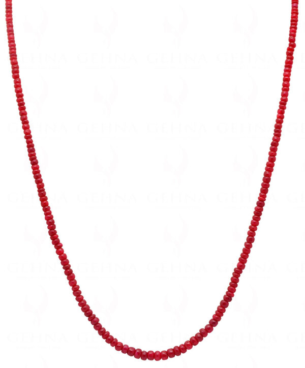 Ruby Gemstone Round Cabochon Bead String NP-1145