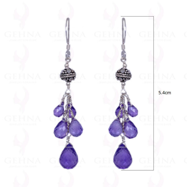 Amethyst Faceted Drops Earrings Made In .925 Sterling Silver ES-1145