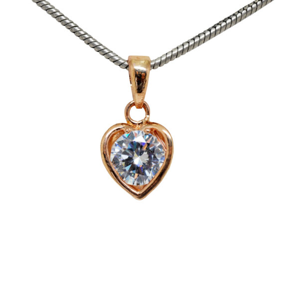 Trendy Topaz Studded Heart Shaped Classy Pendant & Earring Set FP-1145