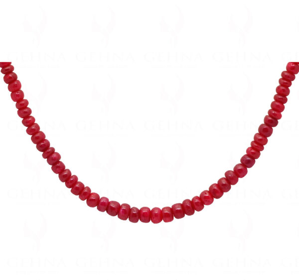 Ruby Gemstone Round Cabochon Bead String NP-1145