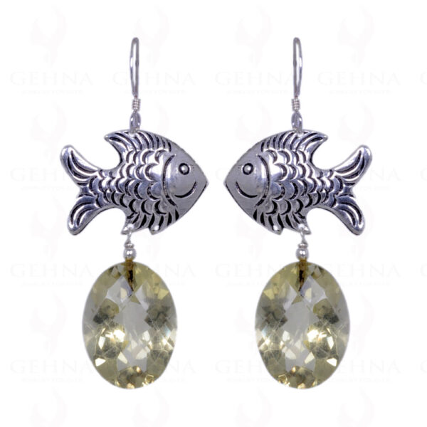 Lemon Topaz Gemstone Earrings With .925 Sterling Silver Elements ES-1146