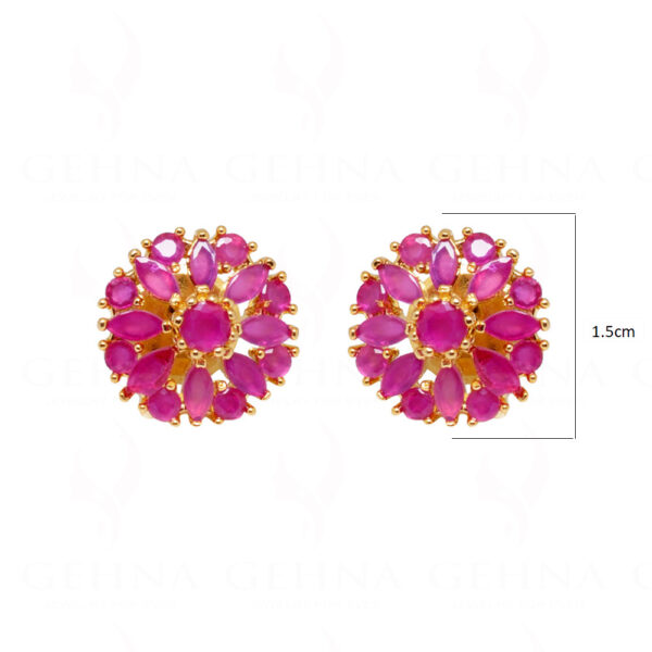 Ruby Studded Flower Shape Festive Earrings FE-1146