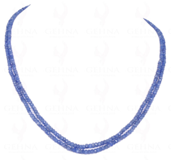 2 Rows Of Blue Sapphire Gemstone Round Faceted Bead NP-1147