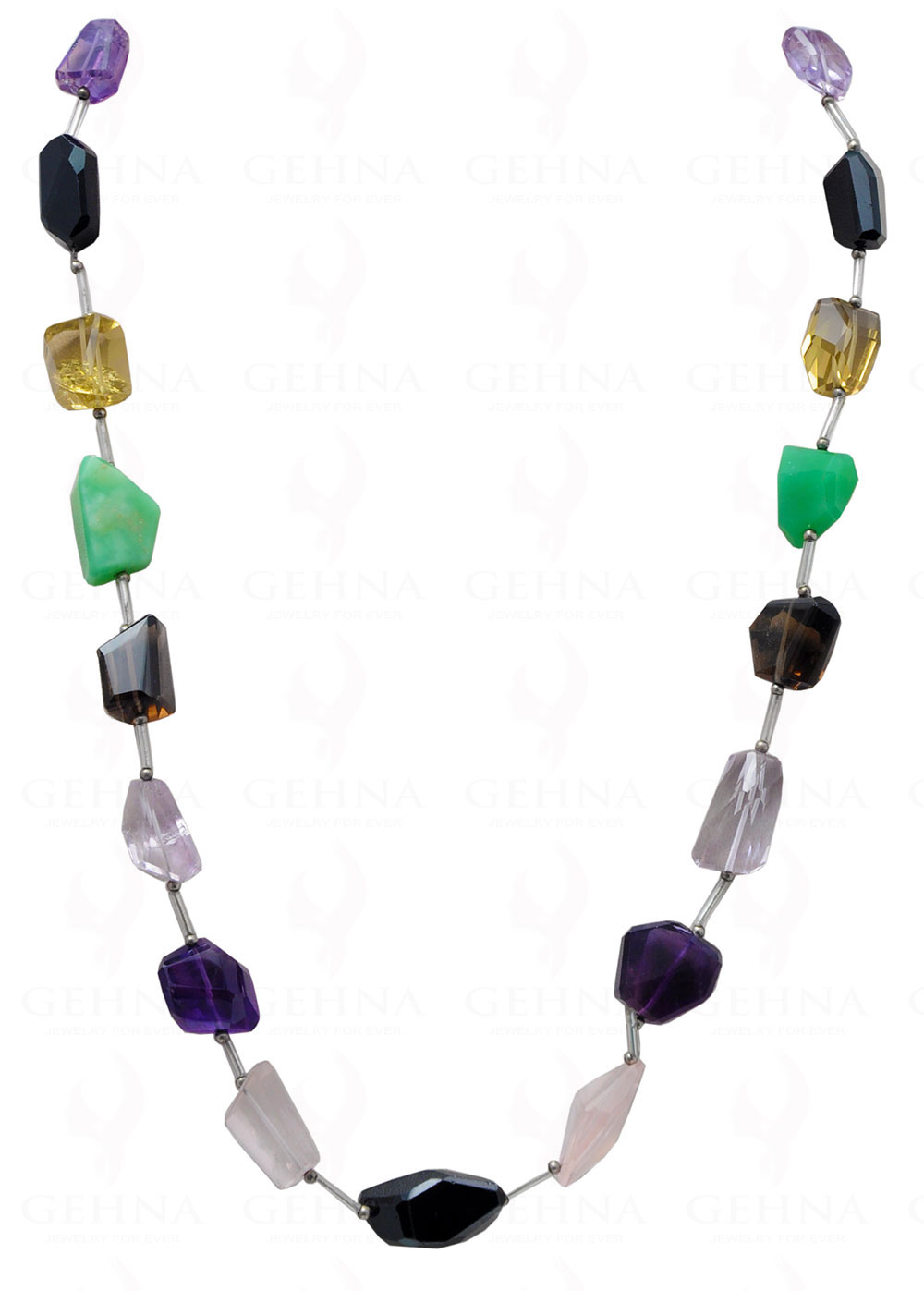 Amethyst, Citrine, Chrysoprase, Smoky Topaz & Rose Quartz Bead Strand NS-1147