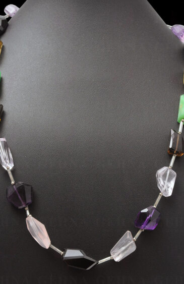 Amethyst, Citrine, Chrysoprase, Smoky Topaz & Rose Quartz Bead Strand NS-1147