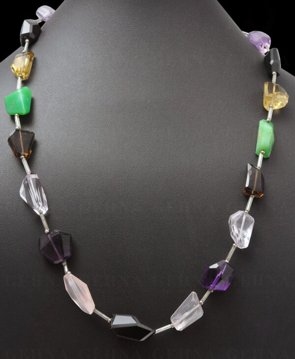 Amethyst, Citrine, Chrysoprase, Smoky Topaz & Rose Quartz Bead Strand NS-1147