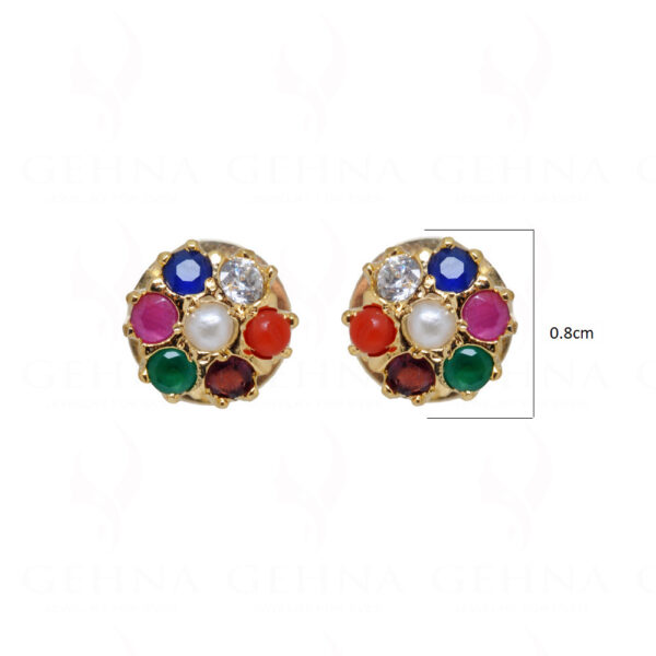 Ruby,Emerald & Multicolor Studded Festive Earrings FE-1148