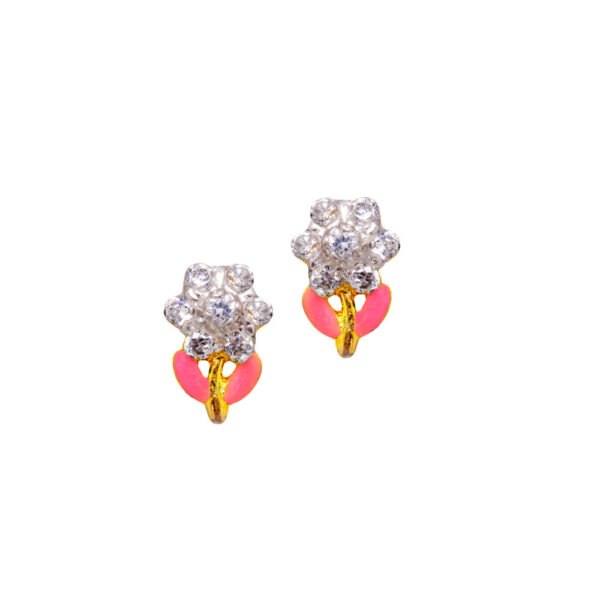 Topaz Studded Flower Shaped Pendant & Earring Set FP-1148